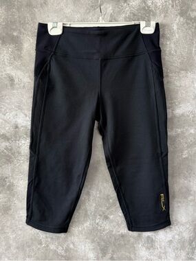 Ralph Lauren RLX Black Athletic Capri Leggings with Red Accent (love 20)